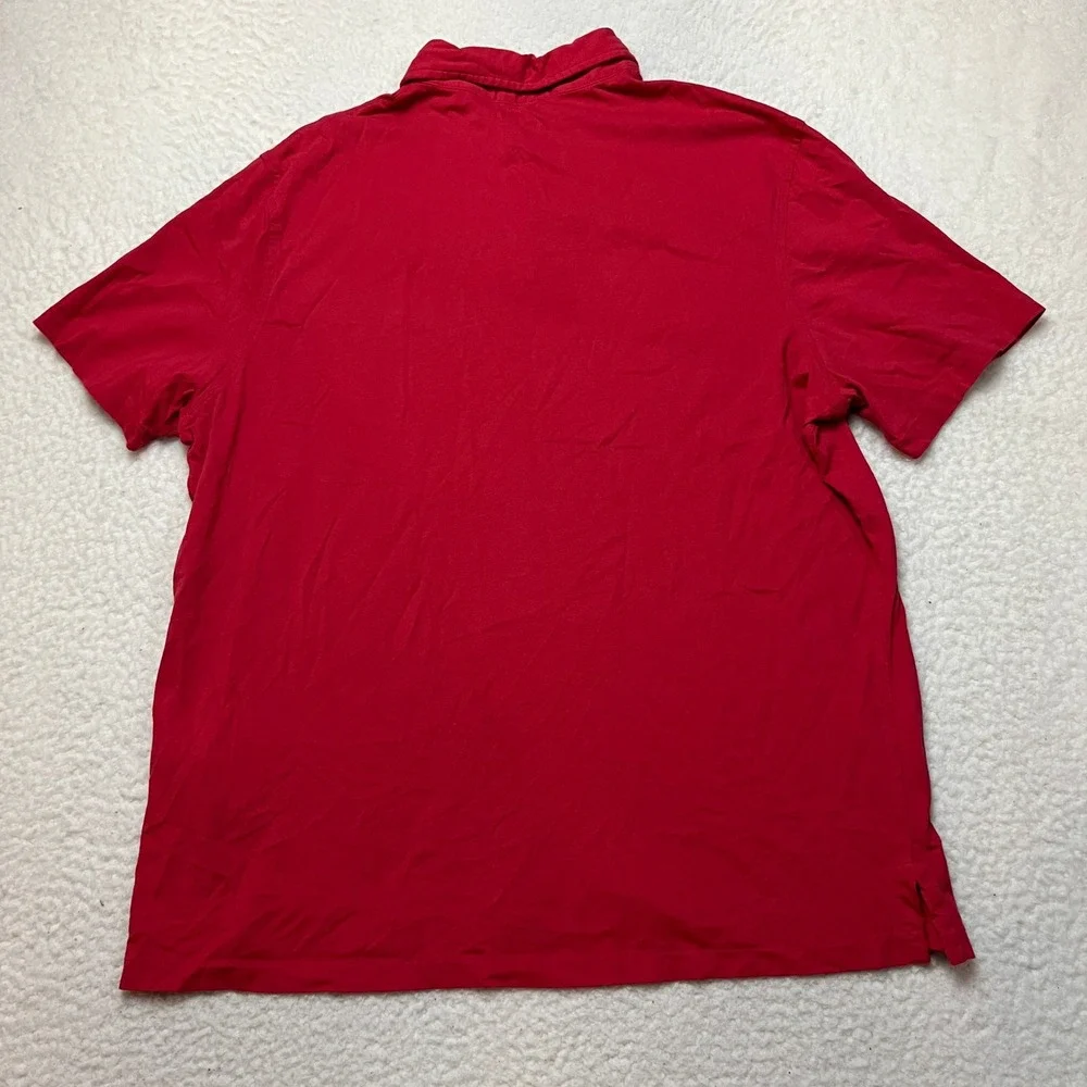 Polo Ralph Lauren Polo Shirt Mens Large Red Classic Fit Pocket Short Sleeve 6581